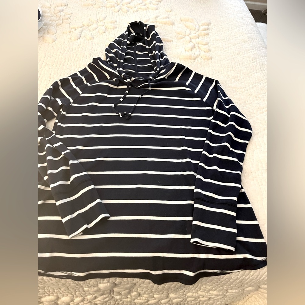Ladies hoodie size xl blue and white striped